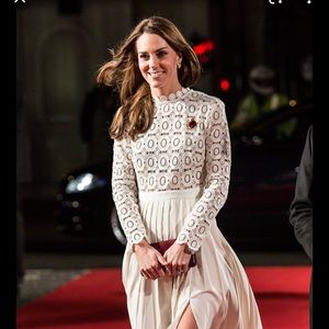 Self-Portrait Pleated Crochet Maxi Dress